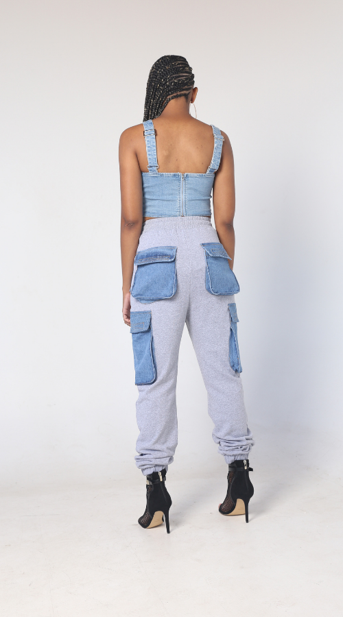 LET'S CHILL DENIM CORSET BUSTIER