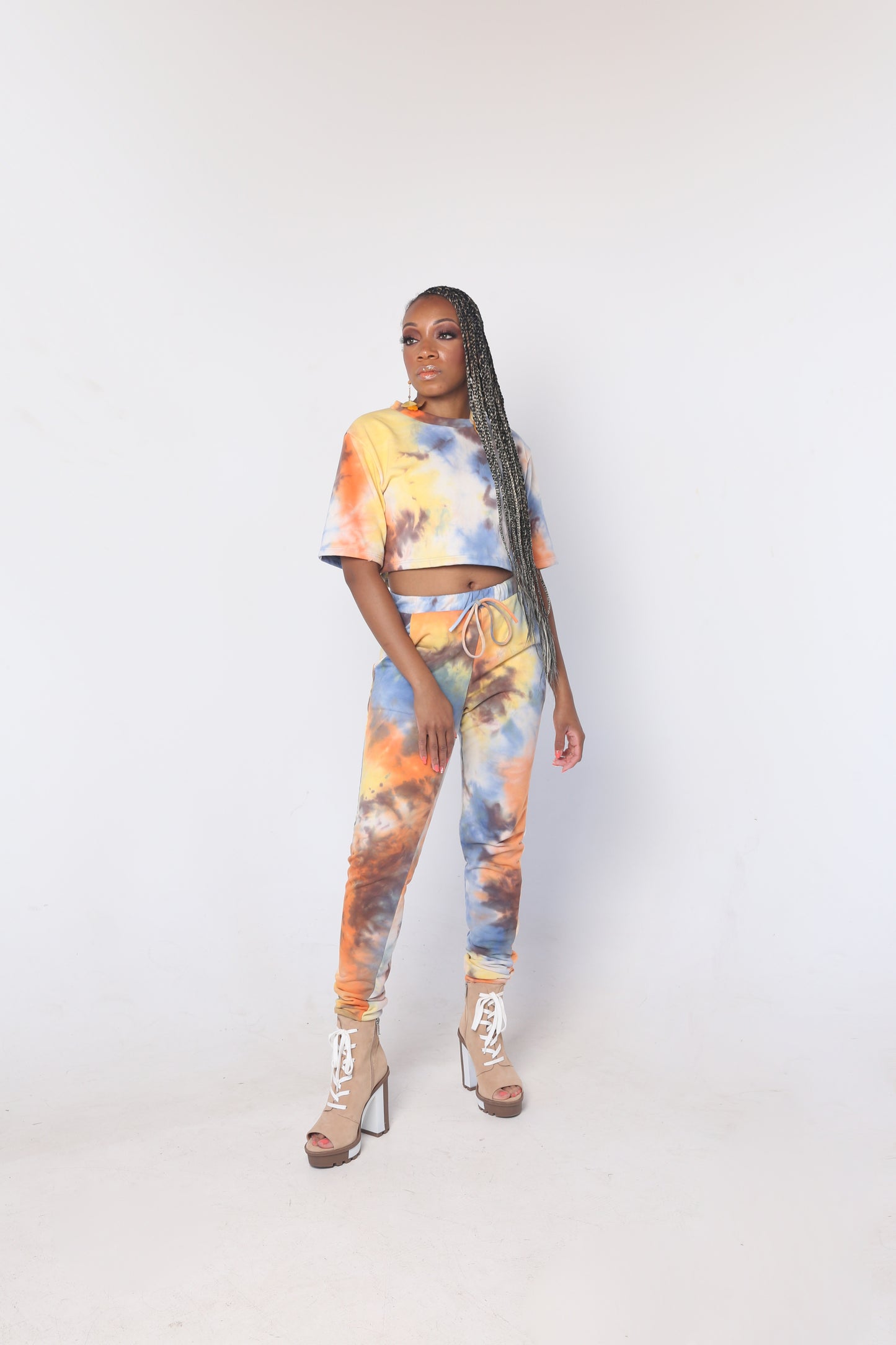 KALEIDOSCOPE DREAM TIE DYE JOGGER SET (ORANGE/BLUE)